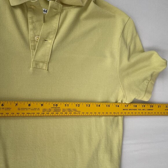 Lacoste Slim Fit Yellow Polo Shirt‎ Short Sleeve Slit Hem Pique Cotton Women S - Picture 7 of 10
